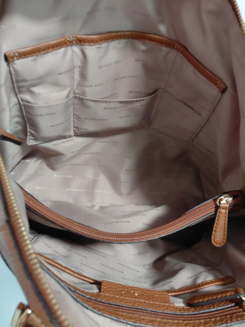 Michael Kors Caramel Brown Pebbled Leather Satchel Purse W/Removable Strap